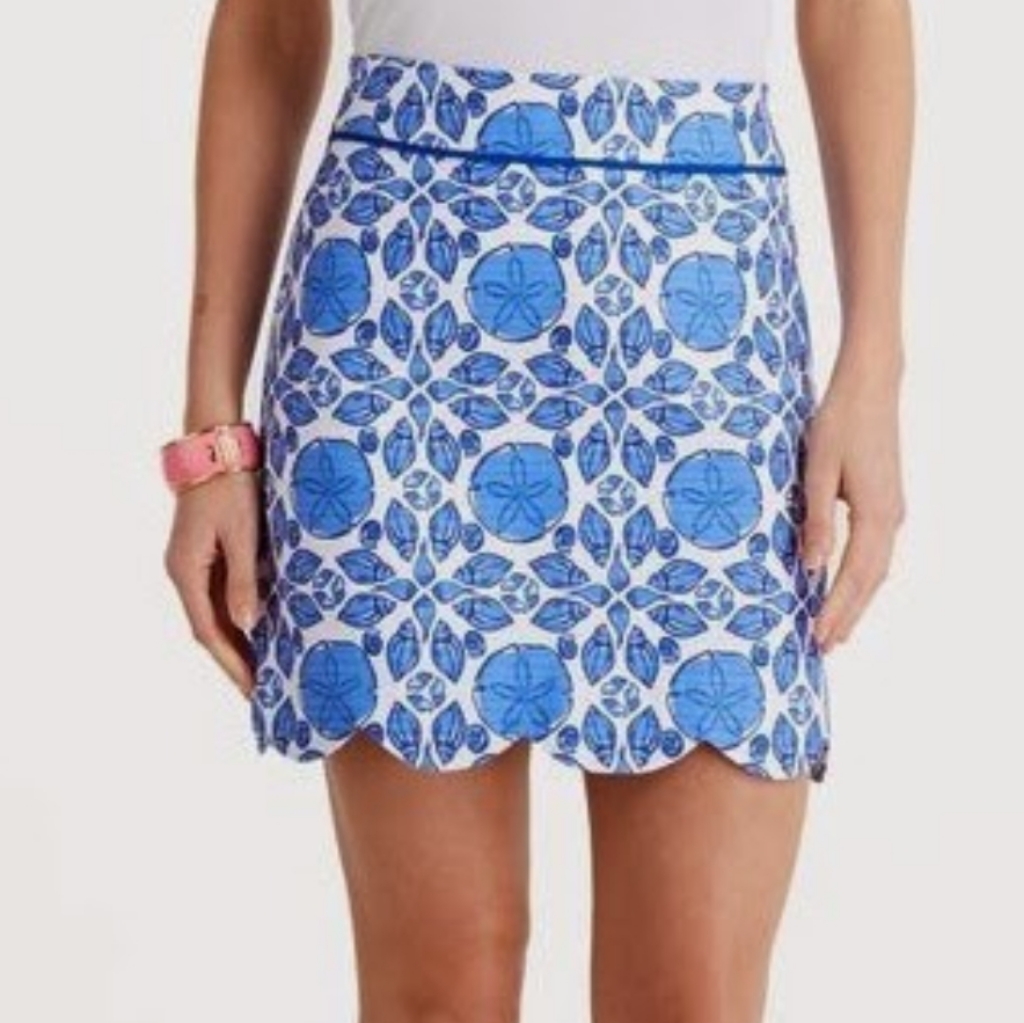 Vineyard Vines Shell Tile Print Scalloped Skirt Size 4